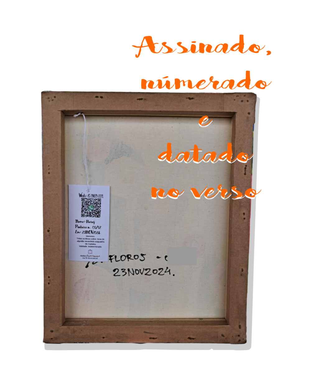 Quadro Decorativo em Acrílico Pintado a Mão Quadro Artesanal de