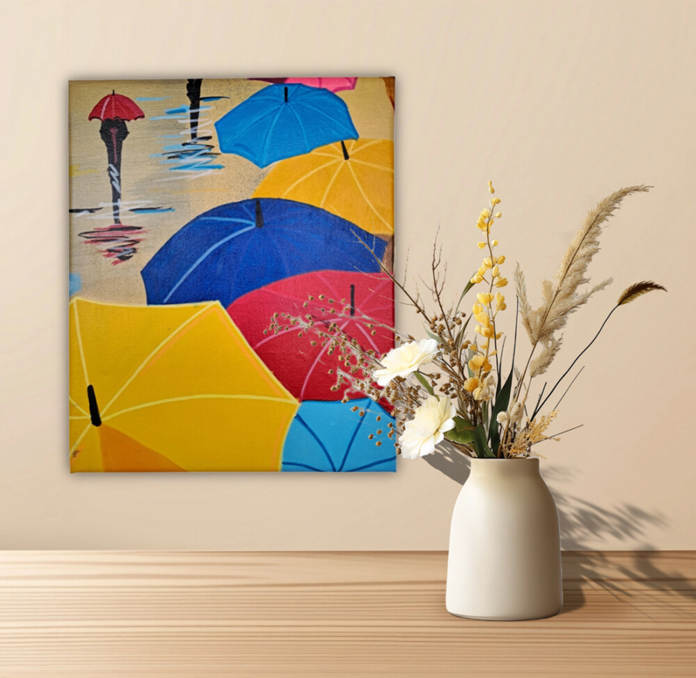 Quadro Decorativo em Acrílico Pintado a Mão Quadro Artesanal co