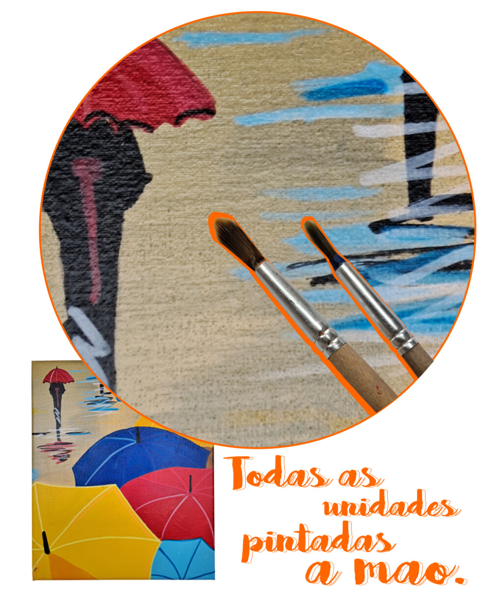 Quadro Decorativo em Acrílico Pintado a Mão Quadro Artesanal co