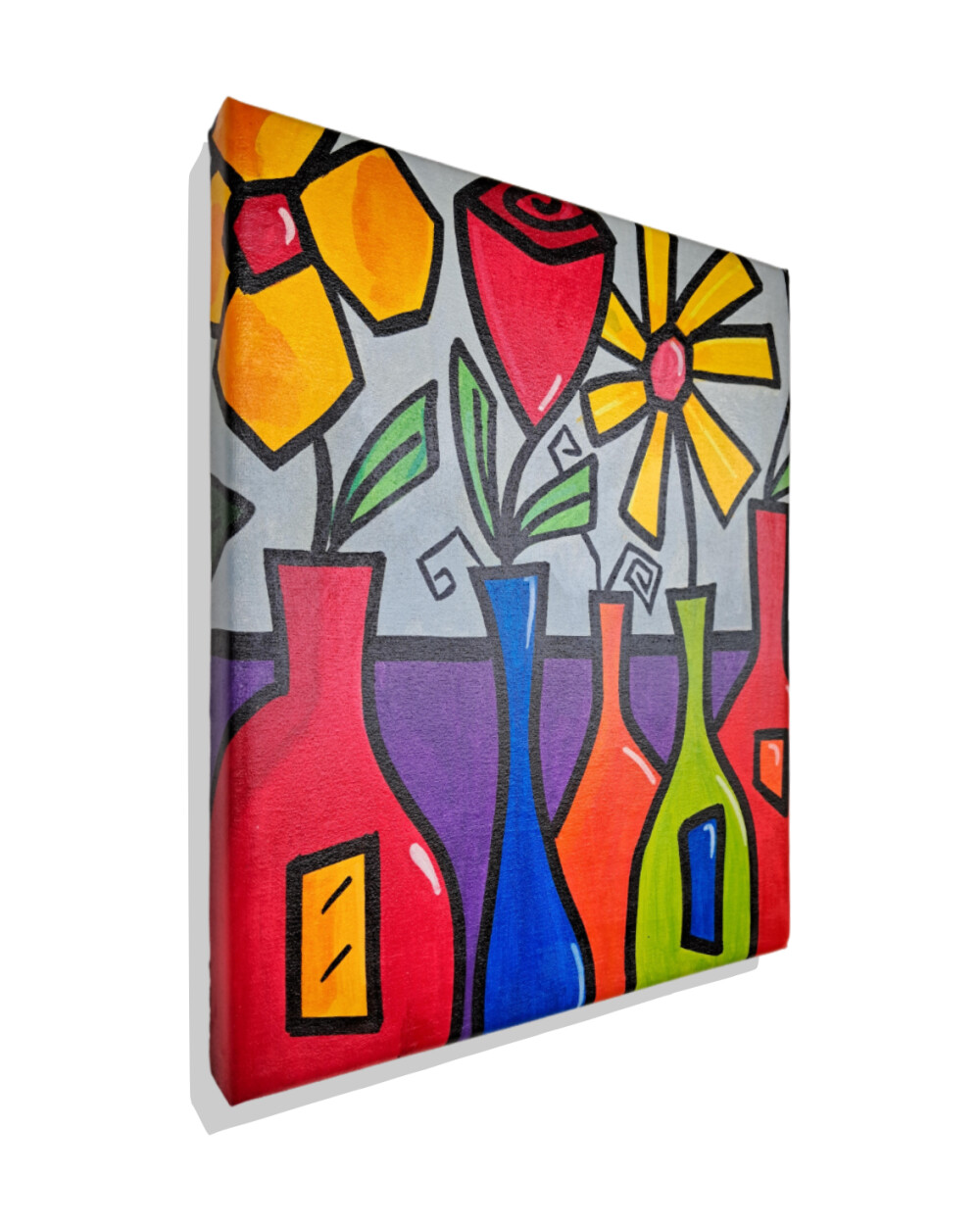Quadro Decorativo em Acrílico Pintado a Mão Quadro Artesanal co