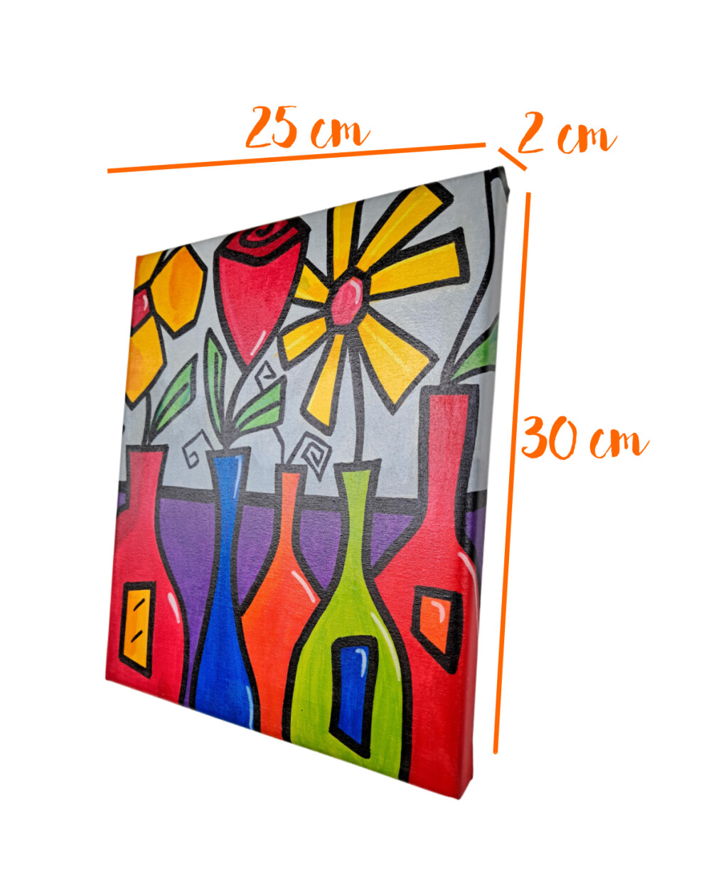 Quadro Decorativo em Acrílico Pintado a Mão Quadro Artesanal co