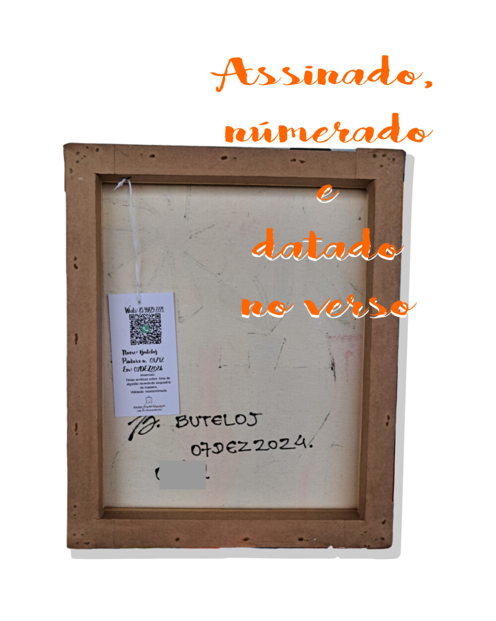 Quadro Decorativo em Acrílico Pintado a Mão Quadro Artesanal co