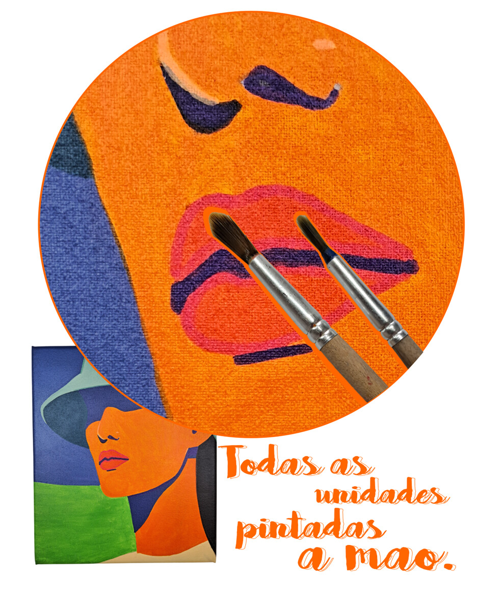 Quadro Decorativo em Acrílico Pintado a Mão Quadro Artesanal de