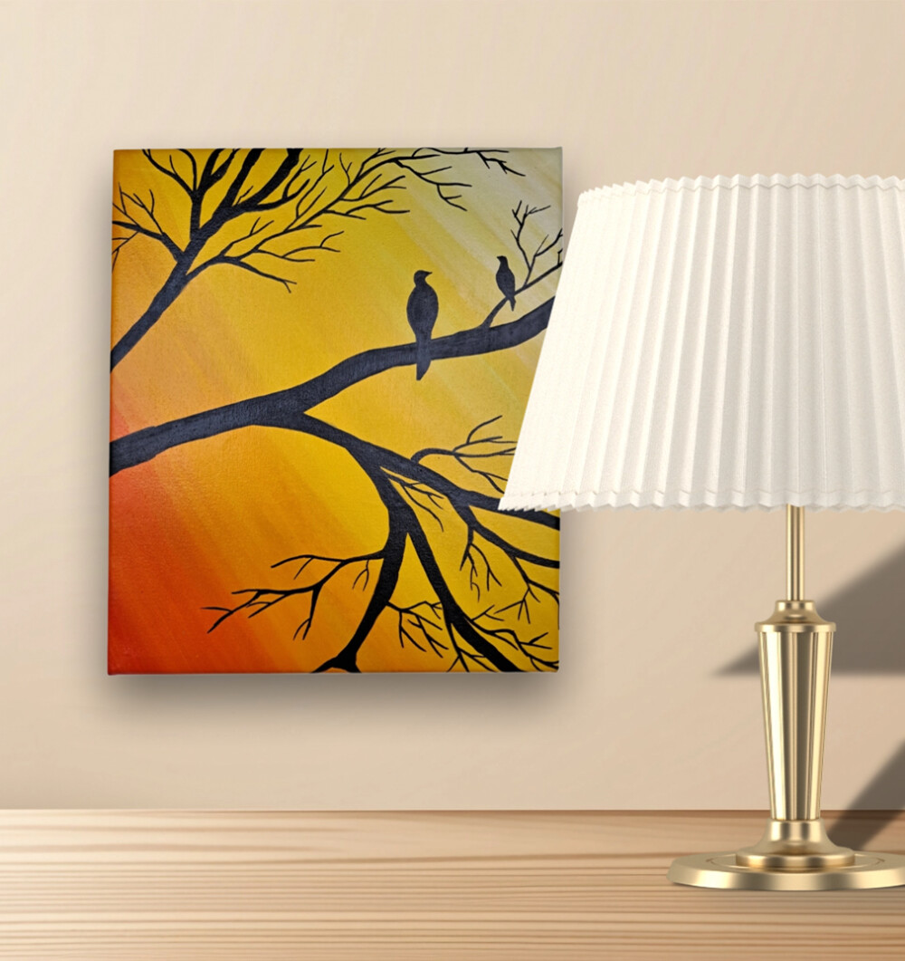 Quadro Decorativo em Acrílico Pintado a Mão Quadro Artesanal de
