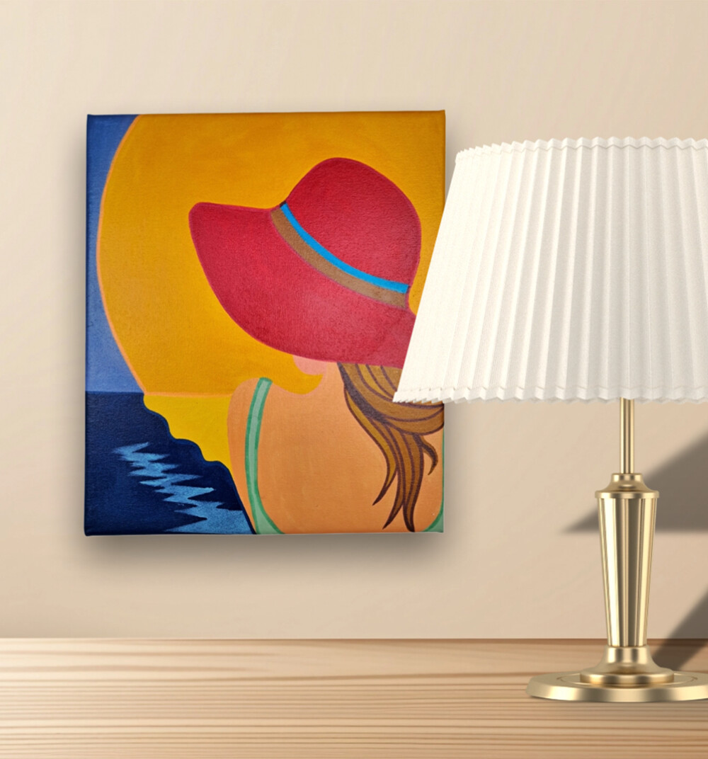 Quadro Decorativo em Acrílico Pintado a Mão Quadro Artesanal de