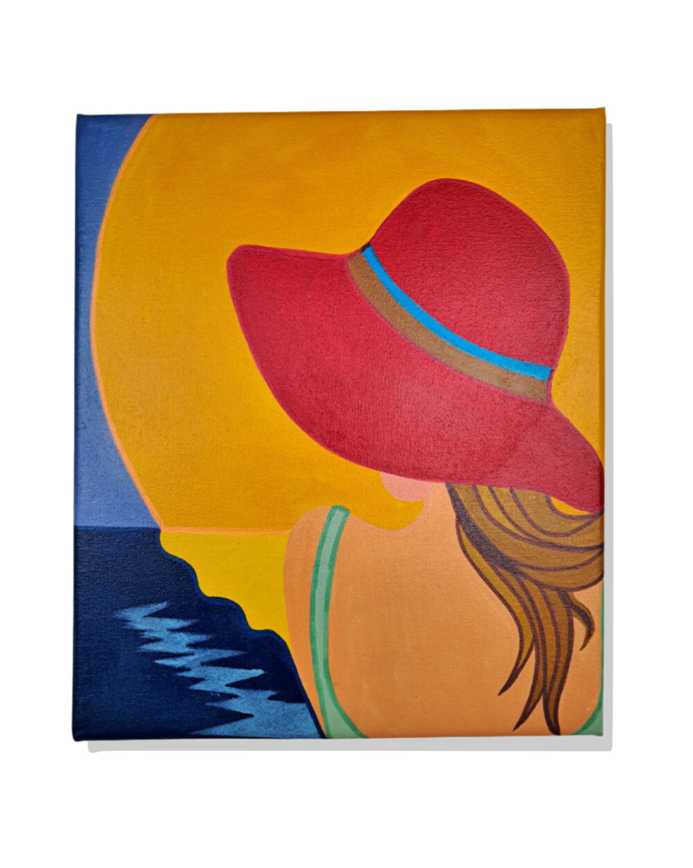 Quadro Decorativo em Acrílico Pintado a Mão Quadro Artesanal de