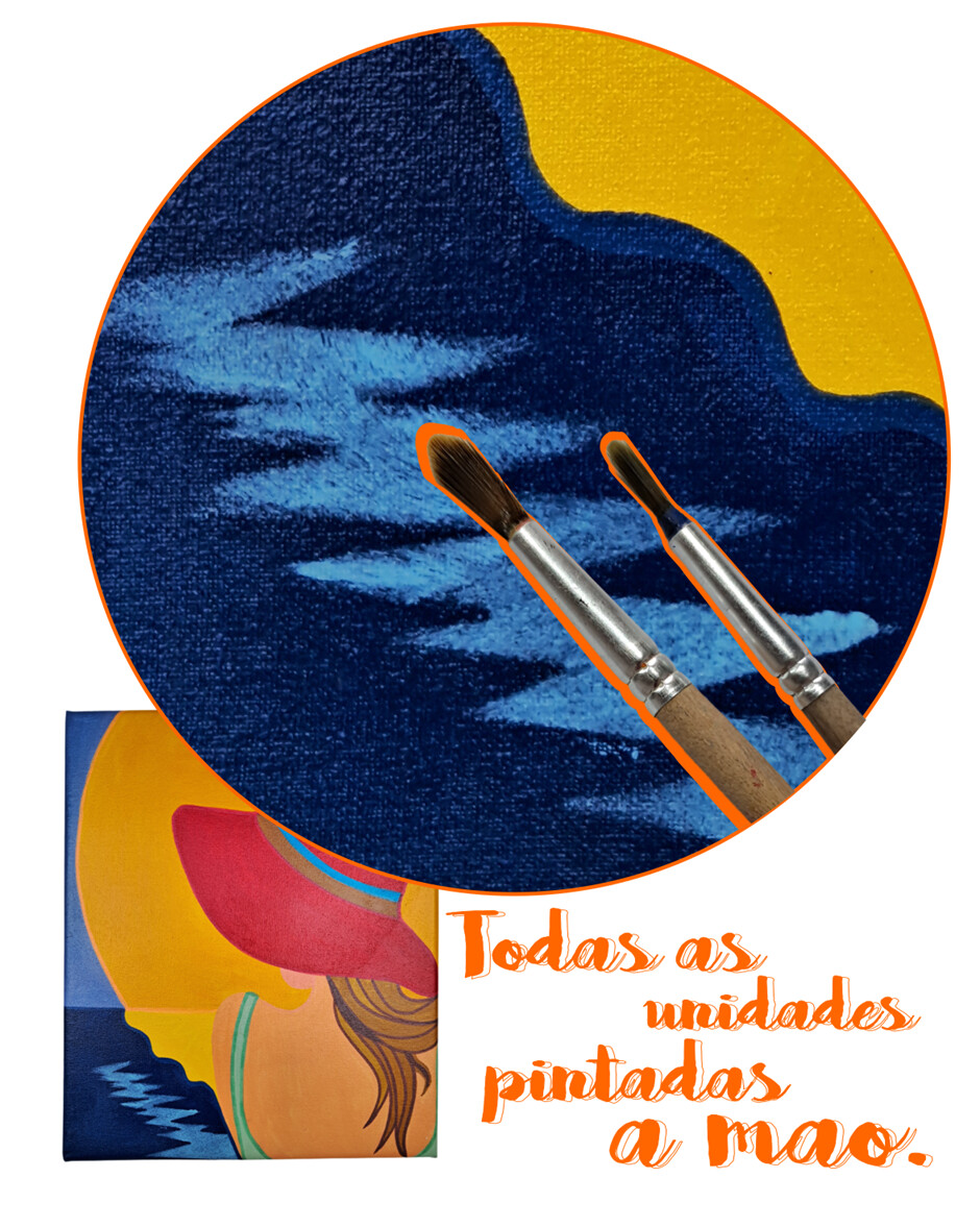 Quadro Decorativo em Acrílico Pintado a Mão Quadro Artesanal de