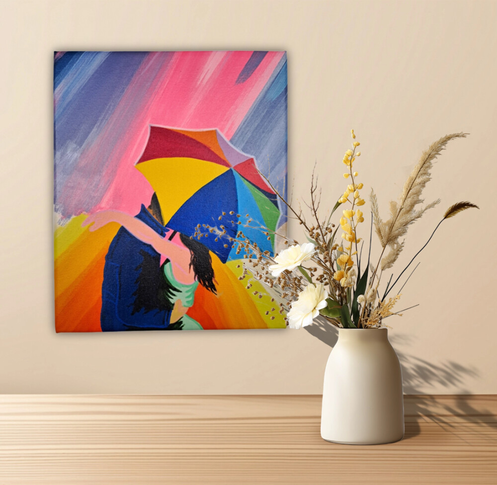 Quadro Decorativo em Acrílico Pintado a Mão Quadro Artesanal Qu