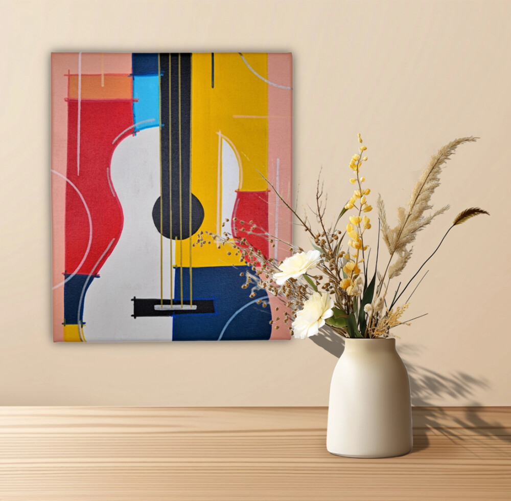 Quadro Decorativo em Acrílico Pintado a Mão Quadro Artesanal Vi