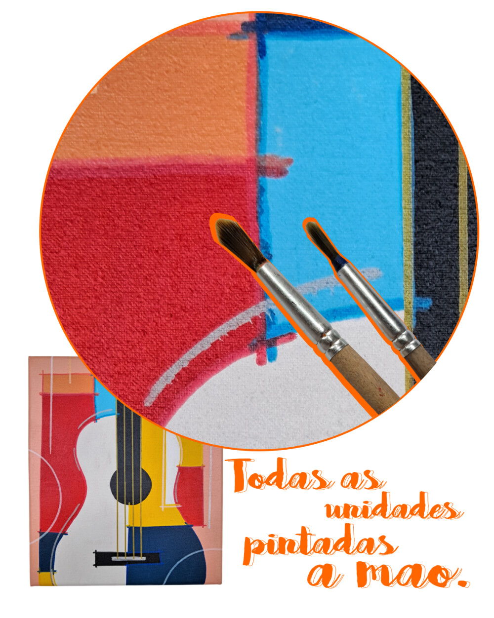 Quadro Decorativo em Acrílico Pintado a Mão Quadro Artesanal Vi