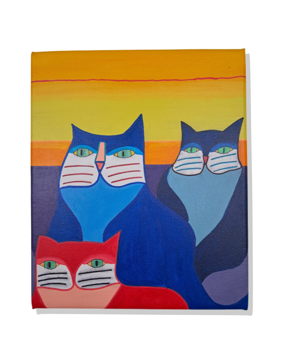 Quadro Decorativo em Acrílico Pintado a Mão Quadro Artesanal de