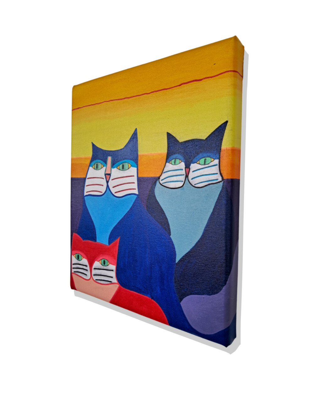 Quadro Decorativo em Acrílico Pintado a Mão Quadro Artesanal de