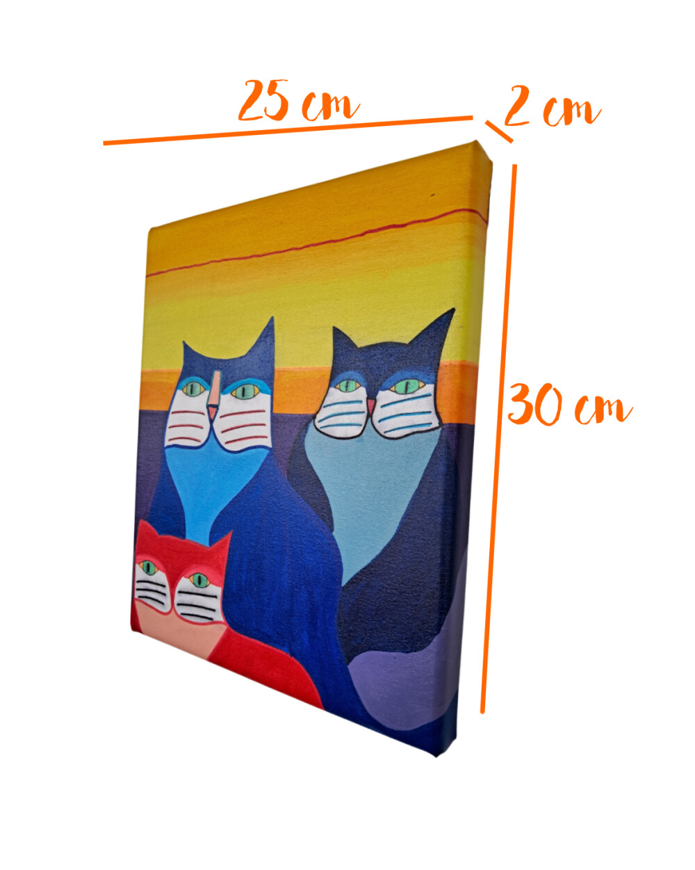 Quadro Decorativo em Acrílico Pintado a Mão Quadro Artesanal de