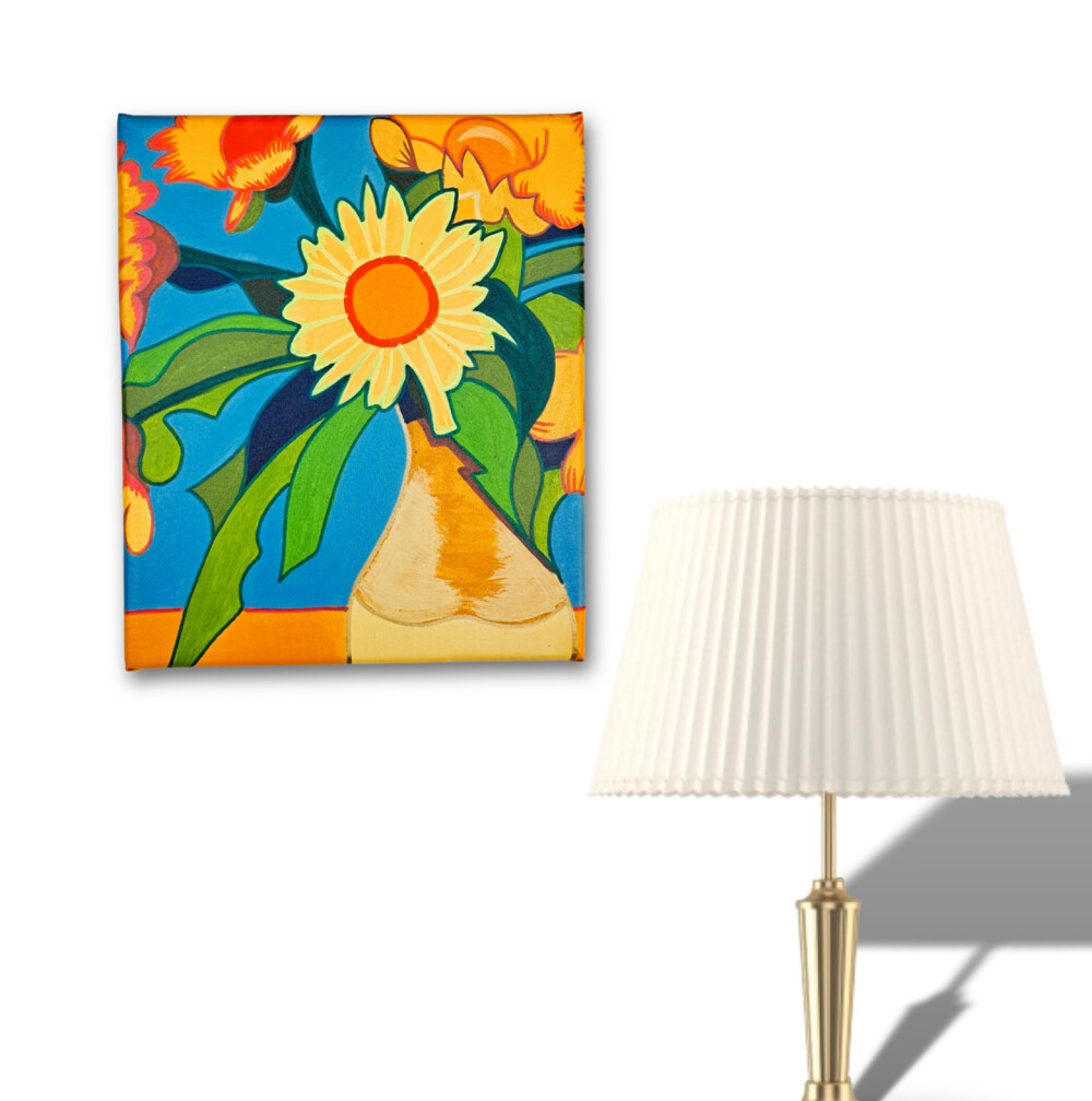Quadro Decorativo em Acrílico Pintado a Mão Quadro Artesanal De