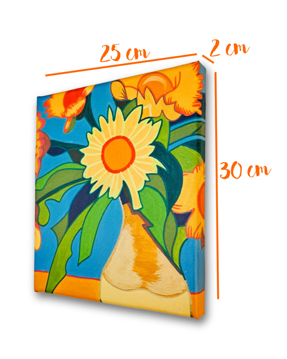 Quadro Decorativo em Acrílico Pintado a Mão Quadro Artesanal De