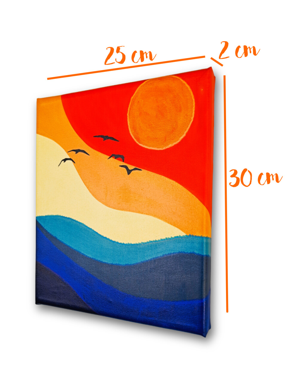 Quadro Decorativo em Acrílico Pintado a Mão Quadro Artesanal Mi