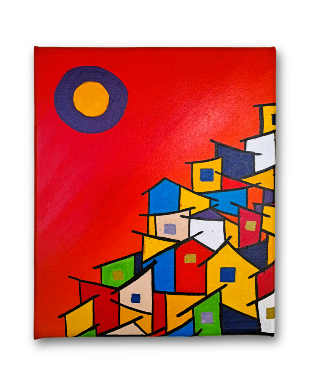 Quadro Decorativo em Acrílico Pintado a Mão Quadro Artesanal de