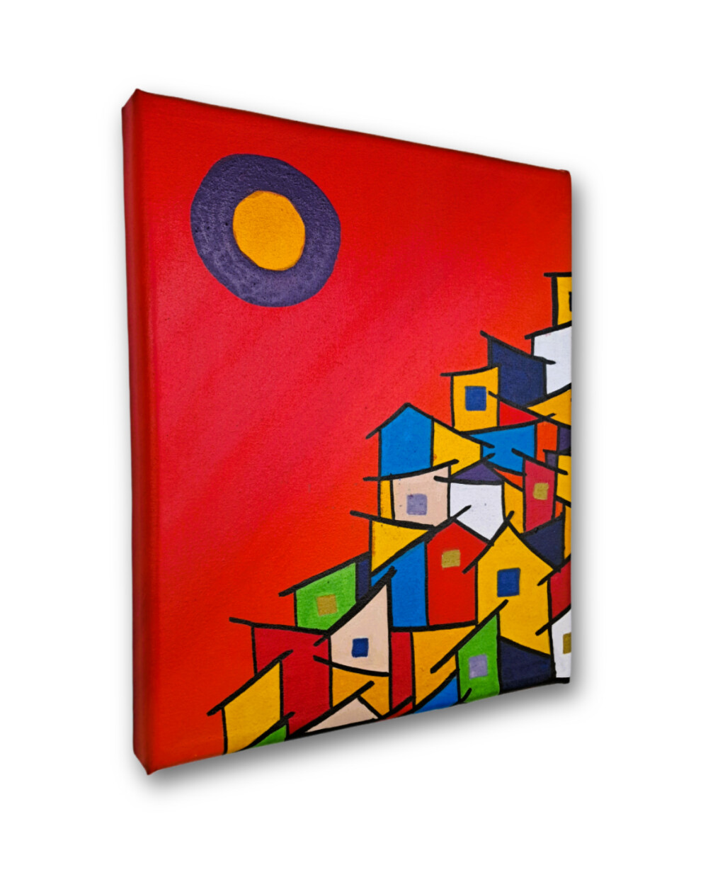 Quadro Decorativo em Acrílico Pintado a Mão Quadro Artesanal de