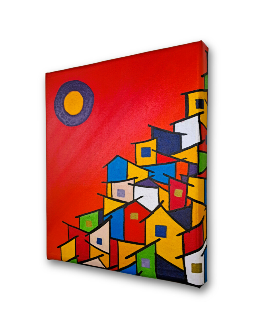 Quadro Decorativo em Acrílico Pintado a Mão Quadro Artesanal de