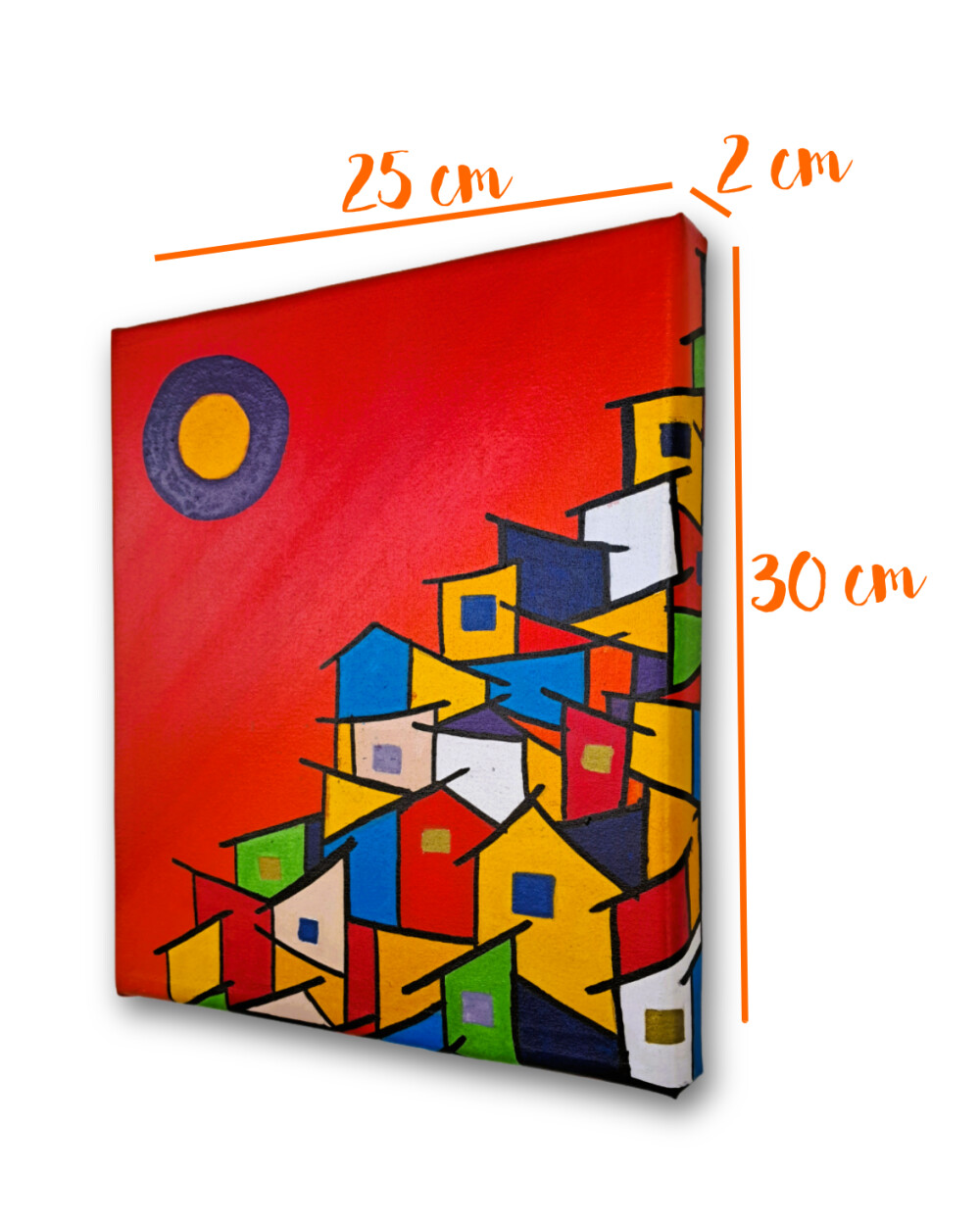 Quadro Decorativo em Acrílico Pintado a Mão Quadro Artesanal de