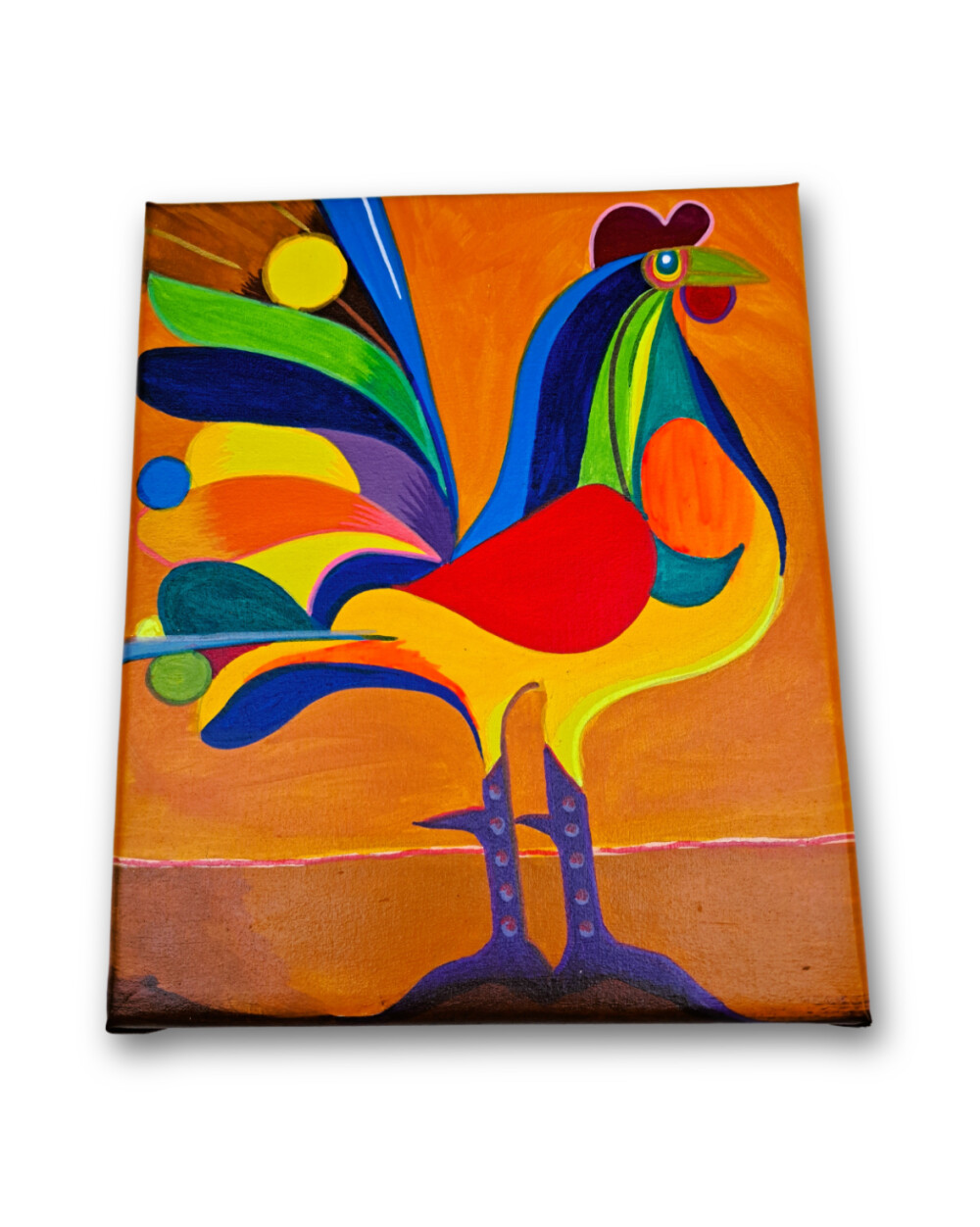 Quadro Decorativo em Acrílico Pintado a Mão Quadro Artesanal de