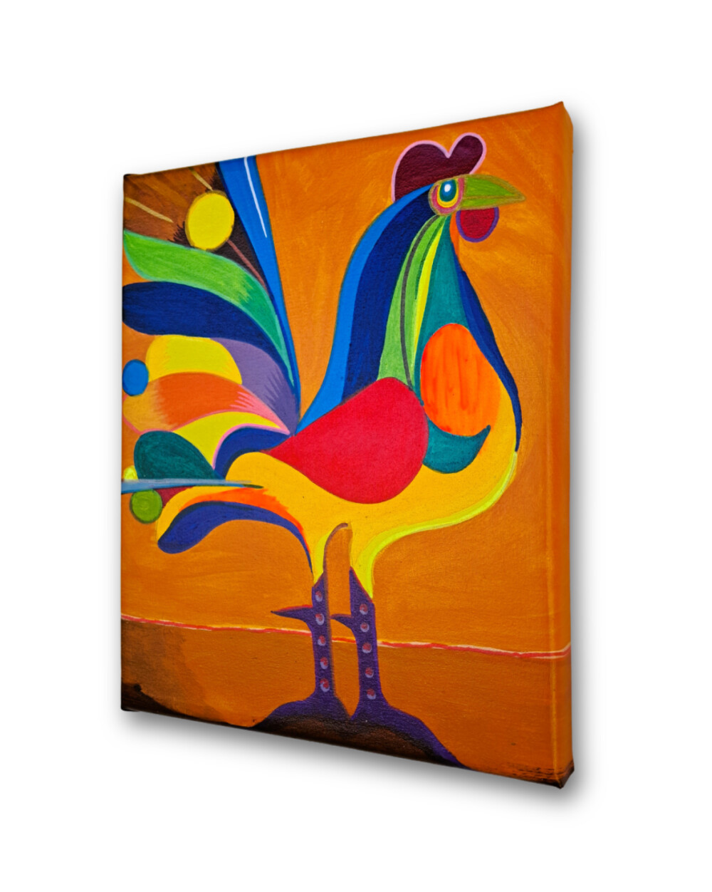 Quadro Decorativo em Acrílico Pintado a Mão Quadro Artesanal de