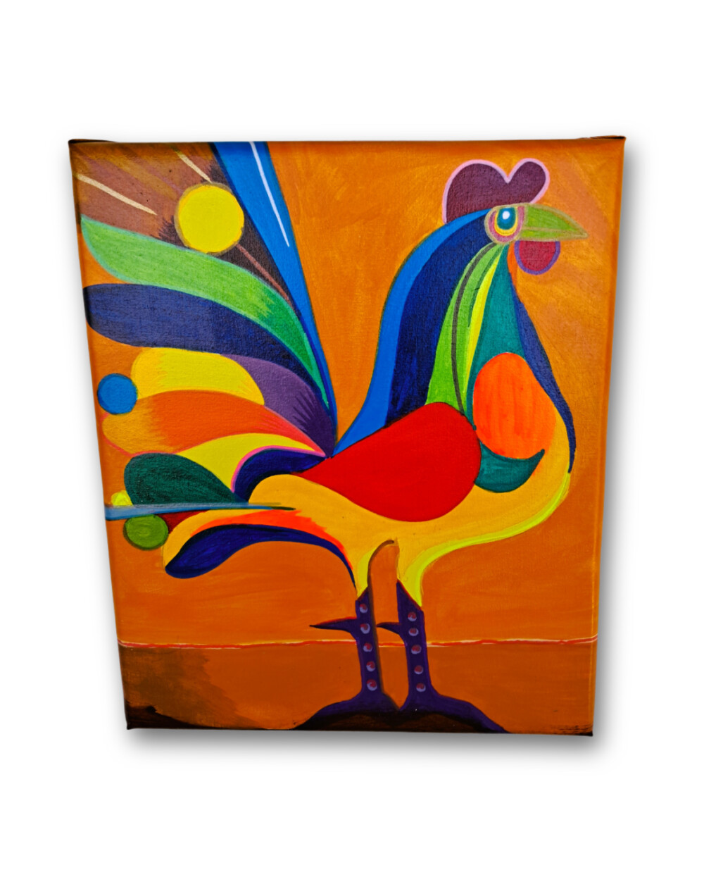 Quadro Decorativo em Acrílico Pintado a Mão Quadro Artesanal de