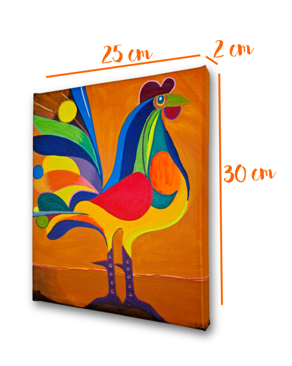 Quadro Decorativo em Acrílico Pintado a Mão Quadro Artesanal de
