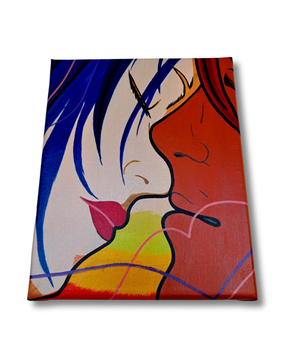 Quadro Decorativo em Acrílico Pintado a Mão Quadro Artesanal de