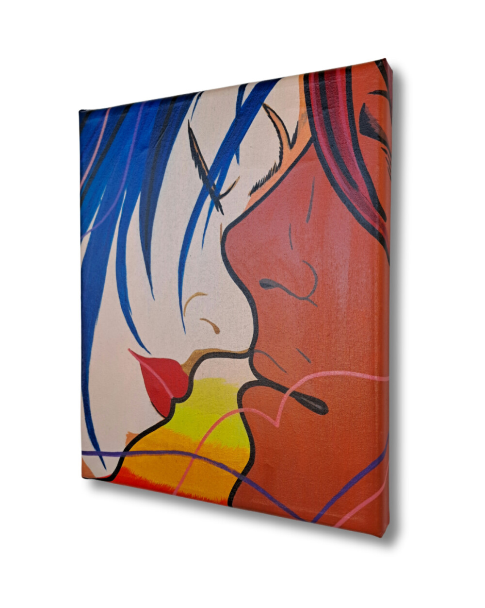 Quadro Decorativo em Acrílico Pintado a Mão Quadro Artesanal de