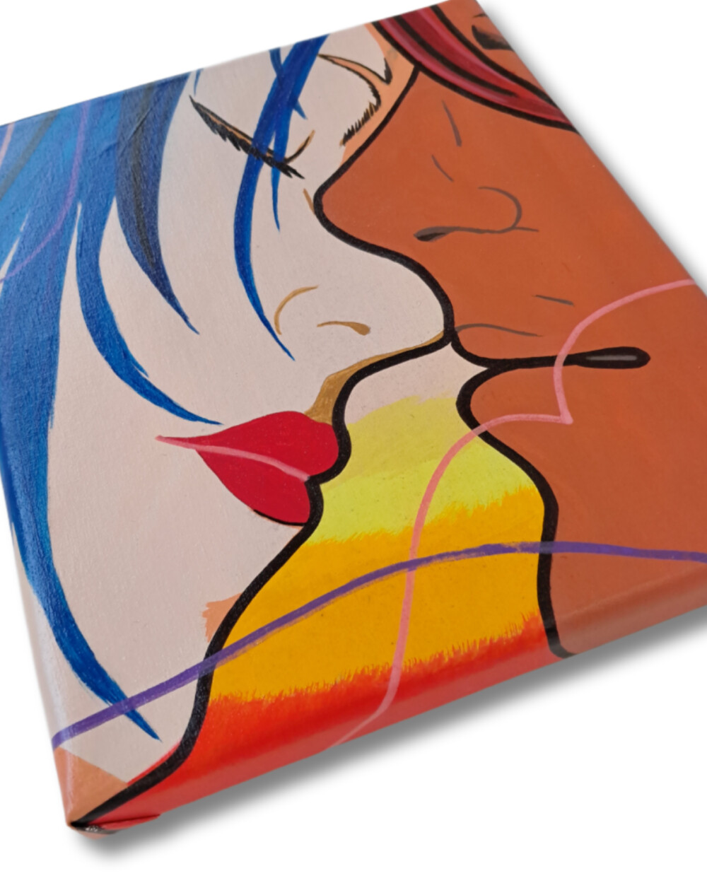 Quadro Decorativo em Acrílico Pintado a Mão Quadro Artesanal de