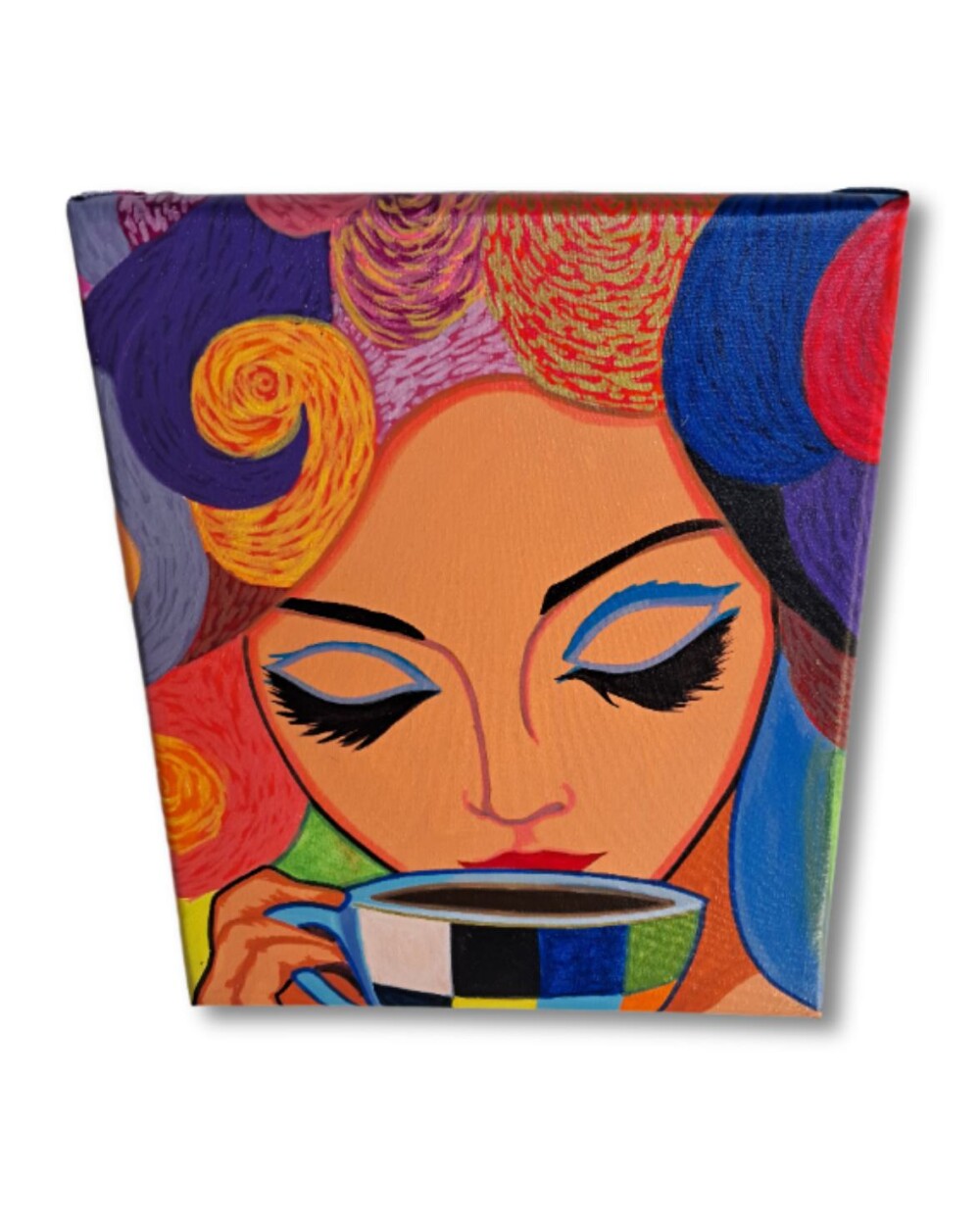 Quadro Decorativo em Acrílico Pintado a Mão Quadro Artesanal de