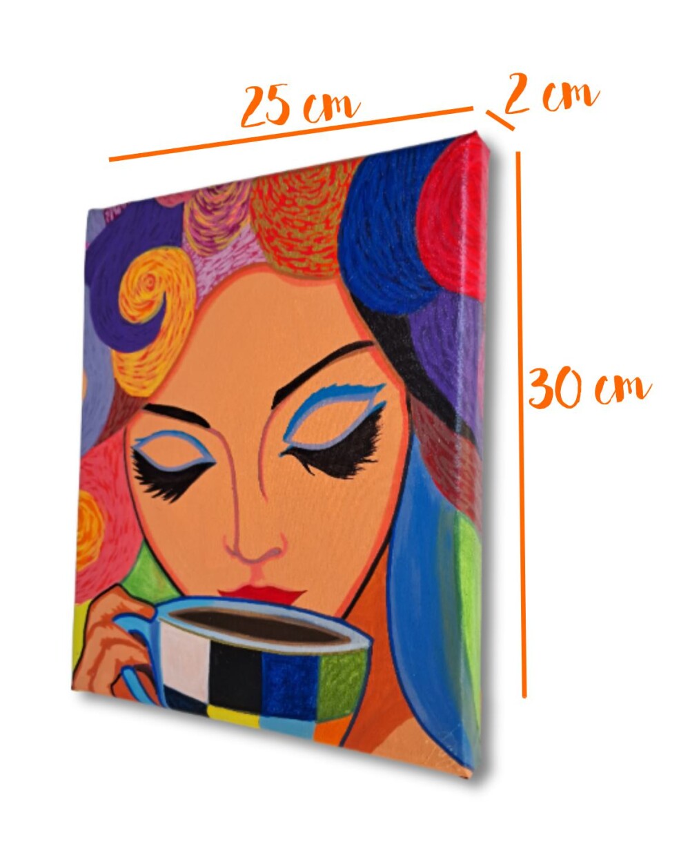 Quadro Decorativo em Acrílico Pintado a Mão Quadro Artesanal de