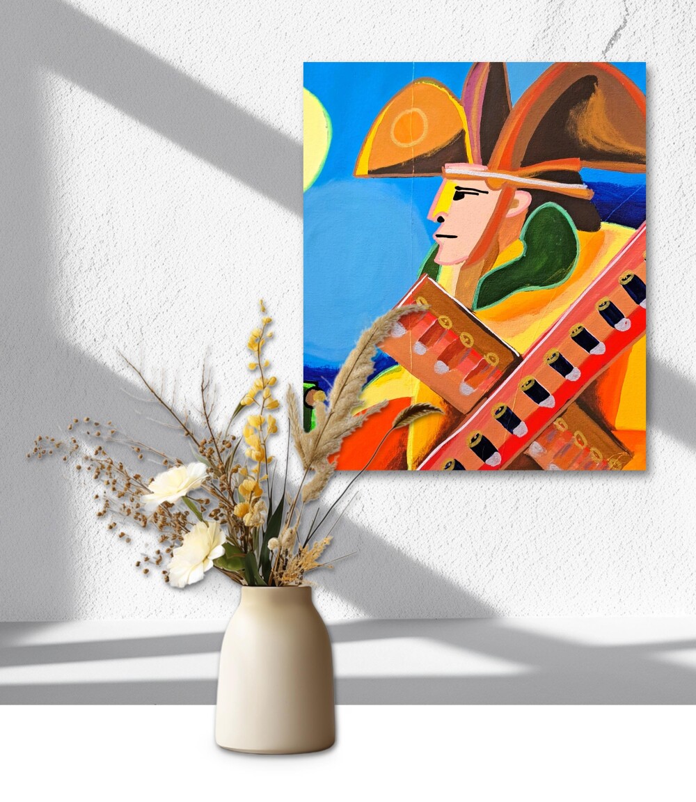 Quadro Decorativo em Acrílico Pintado a Mão Quadro Artesanal de