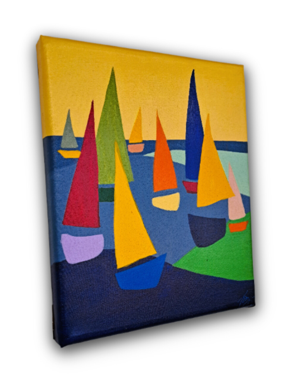 Quadro Decorativo em Acrílico Pintado a Mão Quadro Artesanal de