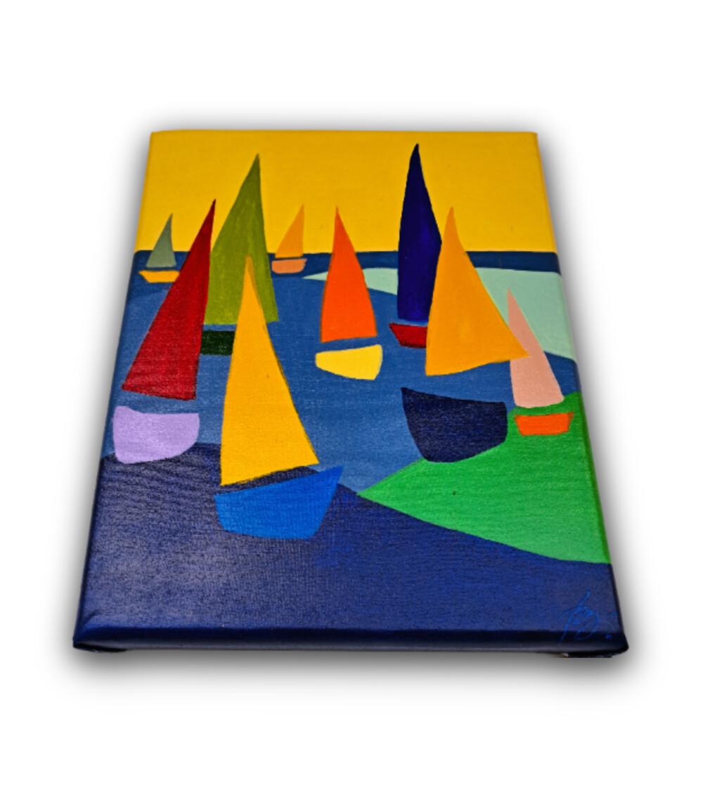 Quadro Decorativo em Acrílico Pintado a Mão Quadro Artesanal de