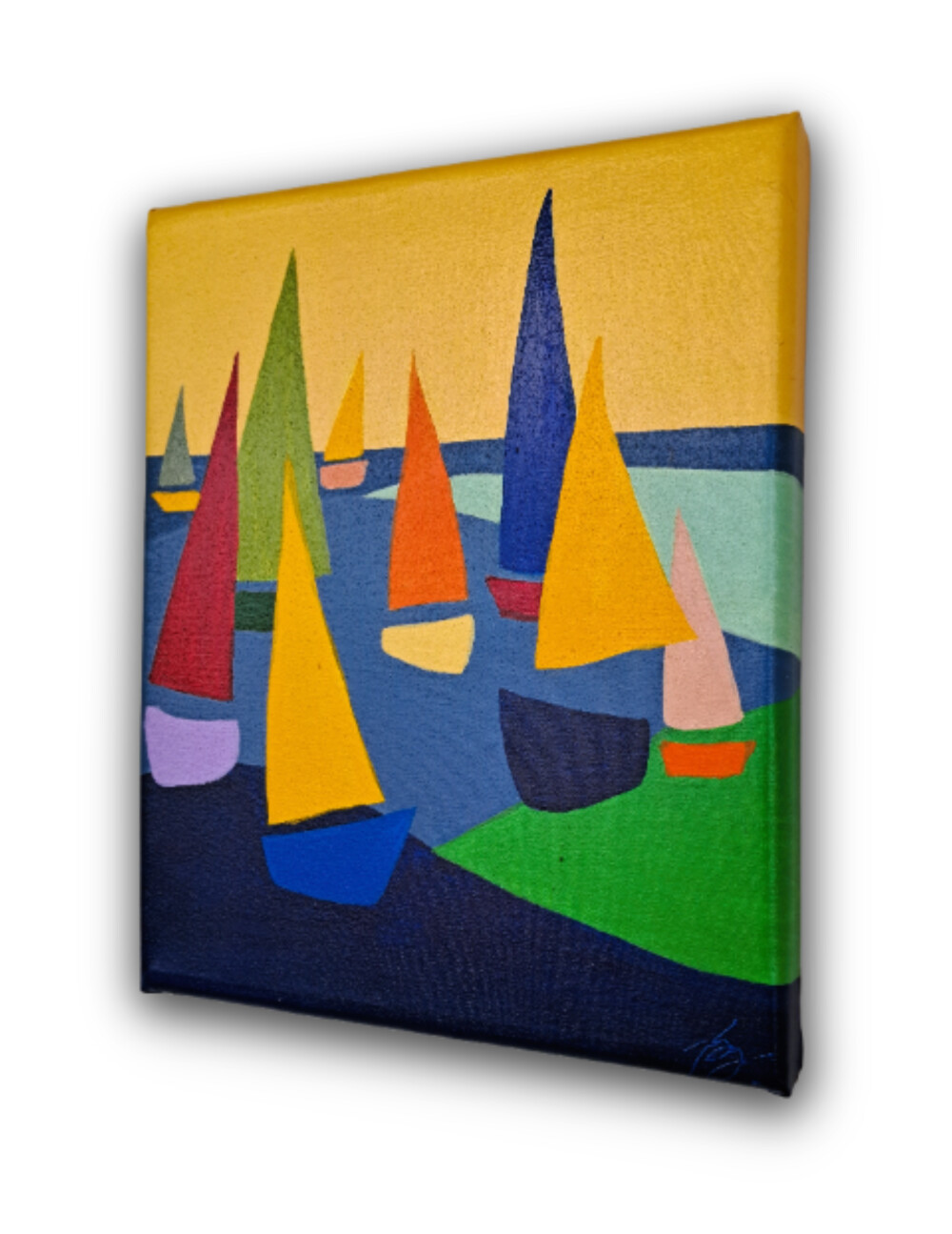Quadro Decorativo em Acrílico Pintado a Mão Quadro Artesanal de
