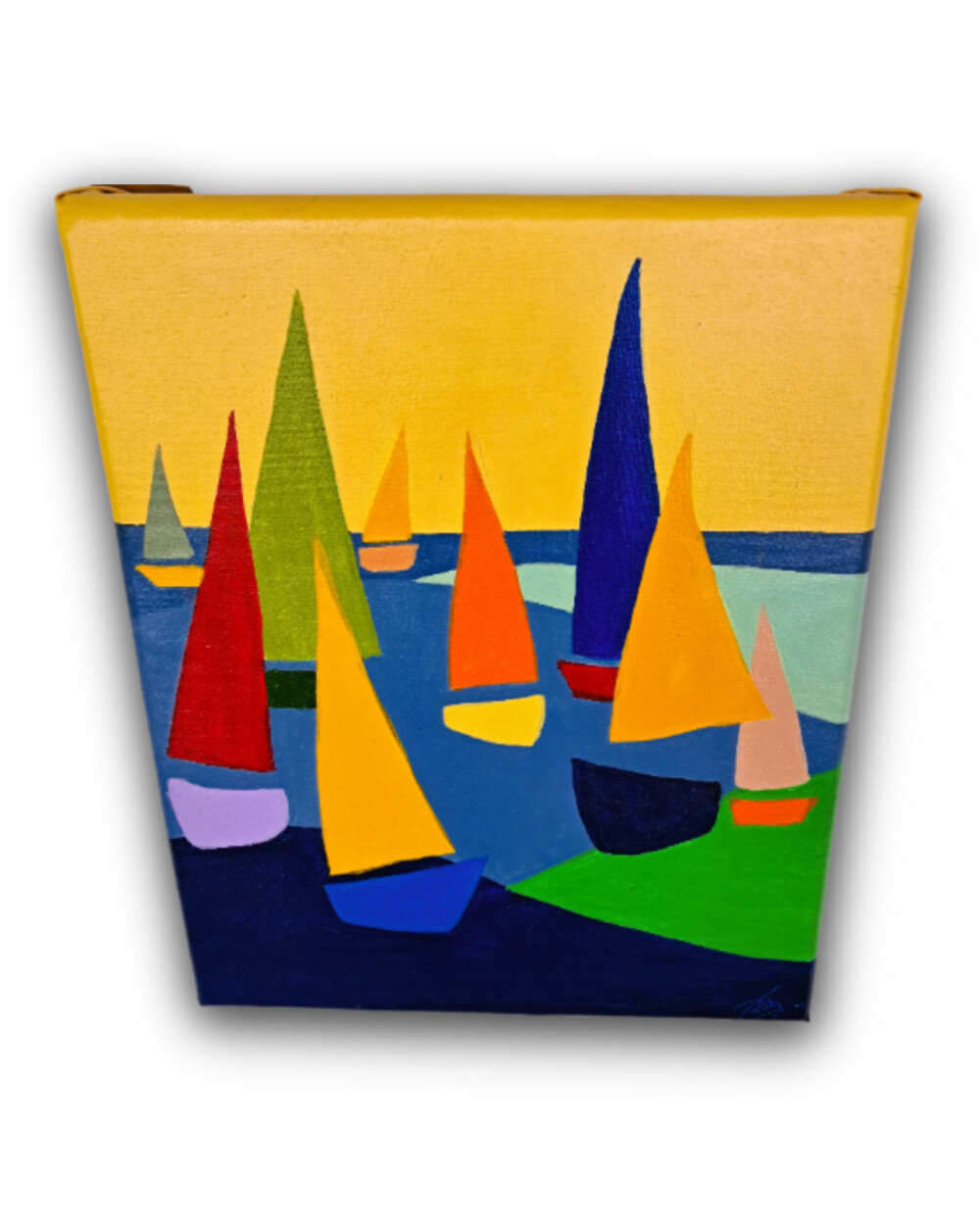 Quadro Decorativo em Acrílico Pintado a Mão Quadro Artesanal de