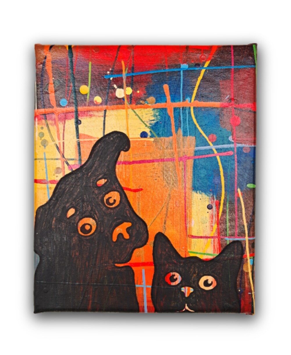 Quadro Decorativo em Acrílico Pintado a Mão Quadro Artesanal de