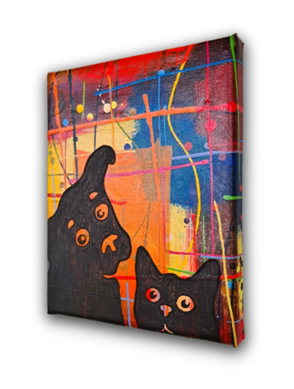 Quadro Decorativo em Acrílico Pintado a Mão Quadro Artesanal de