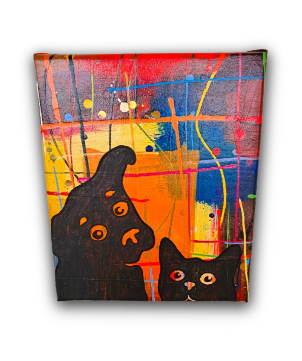 Quadro Decorativo em Acrílico Pintado a Mão Quadro Artesanal de