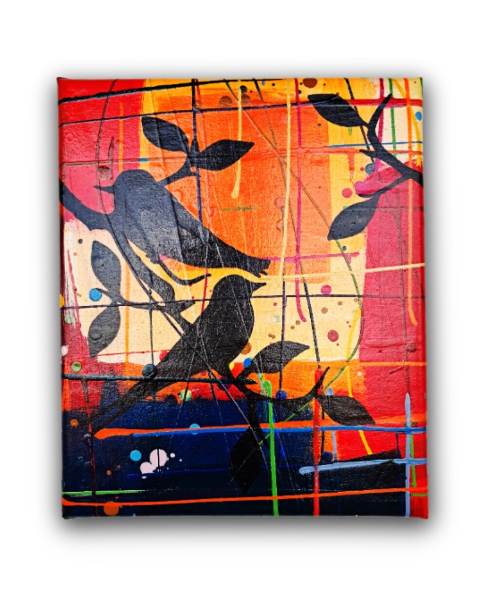 Quadro Decorativo em Acrílico Pintado a Mão Quadro Artesanal de