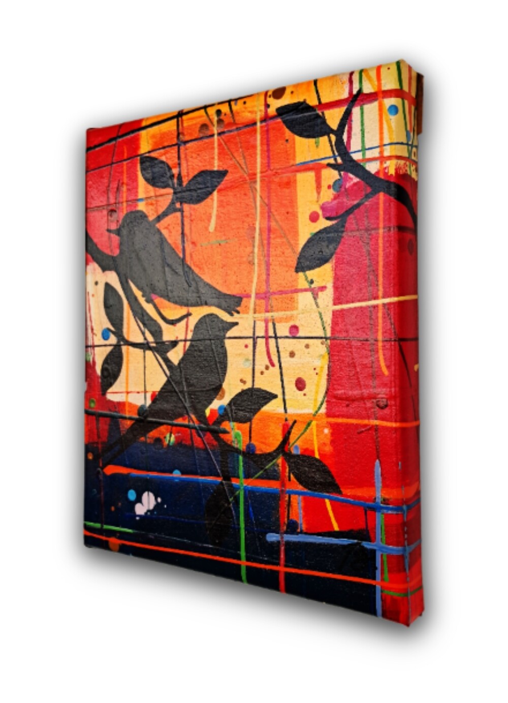 Quadro Decorativo em Acrílico Pintado a Mão Quadro Artesanal de