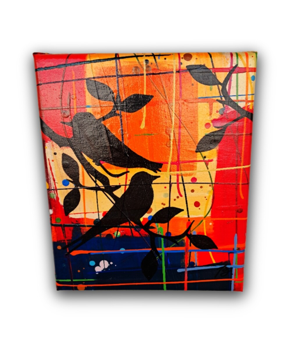 Quadro Decorativo em Acrílico Pintado a Mão Quadro Artesanal de