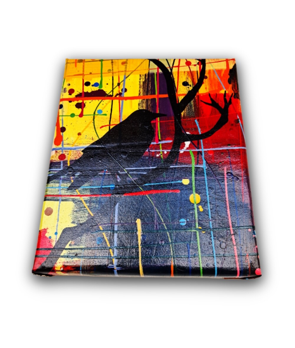 Quadro Decorativo em Acrílico Pintado a Mão Quadro Artesanal de