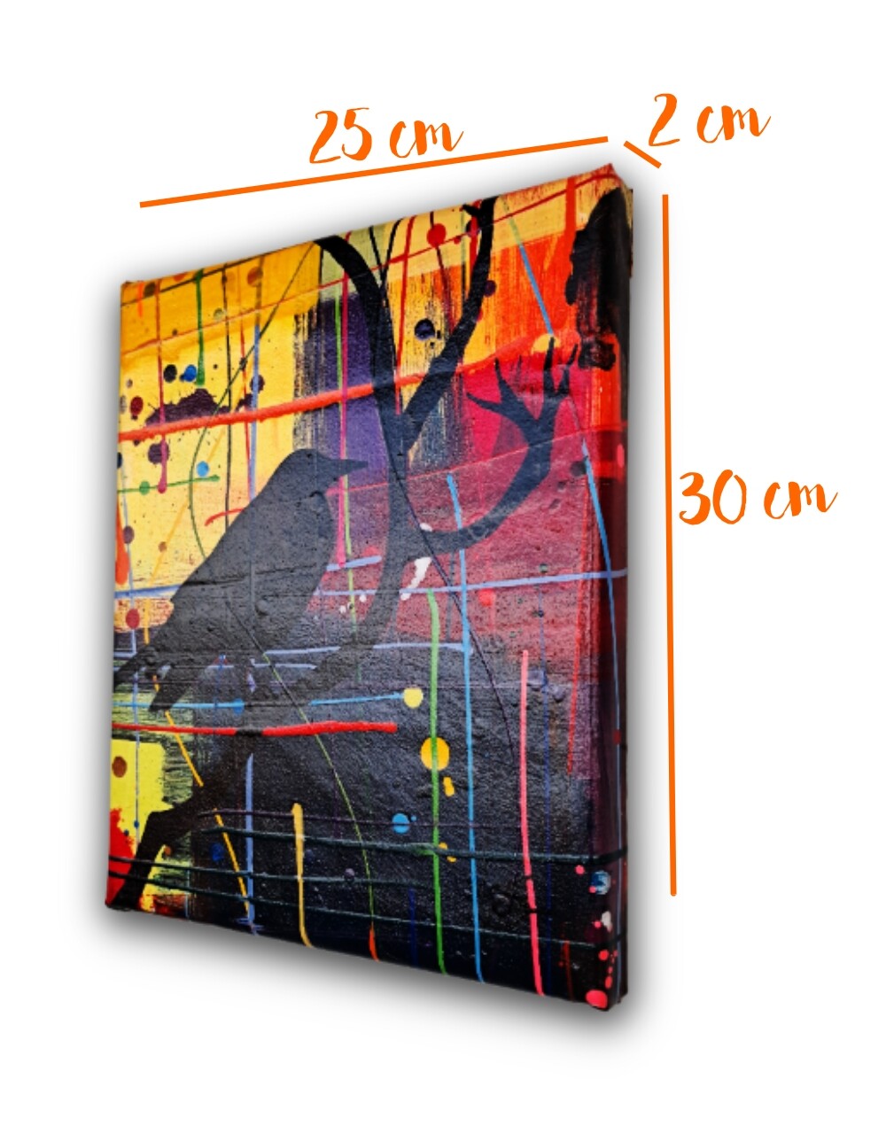 Quadro Decorativo em Acrílico Pintado a Mão Quadro Artesanal de
