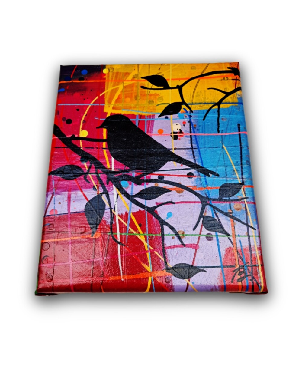 Quadro Decorativo em Acrílico Pintado a Mão Quadro Artesanal de