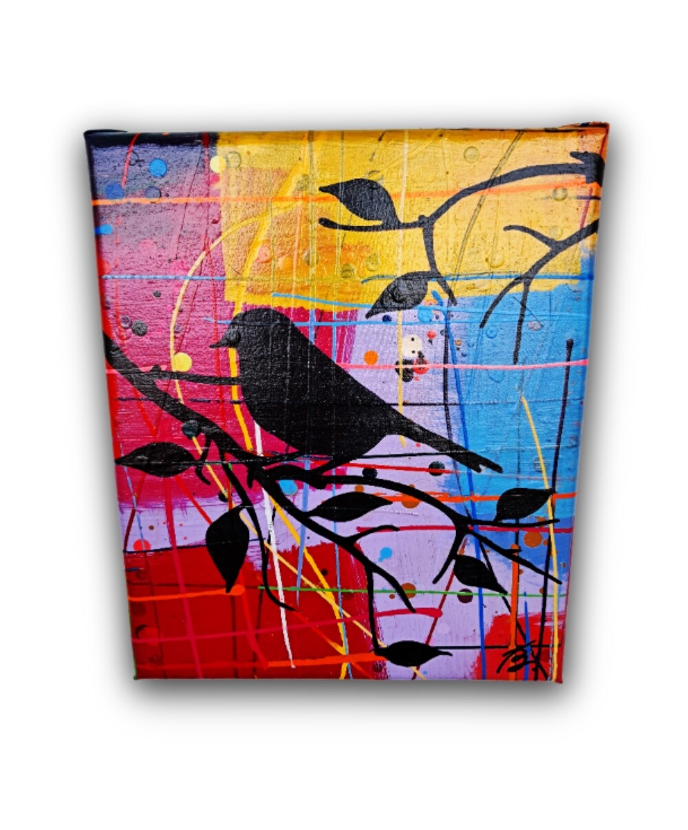 Quadro Decorativo em Acrílico Pintado a Mão Quadro Artesanal de