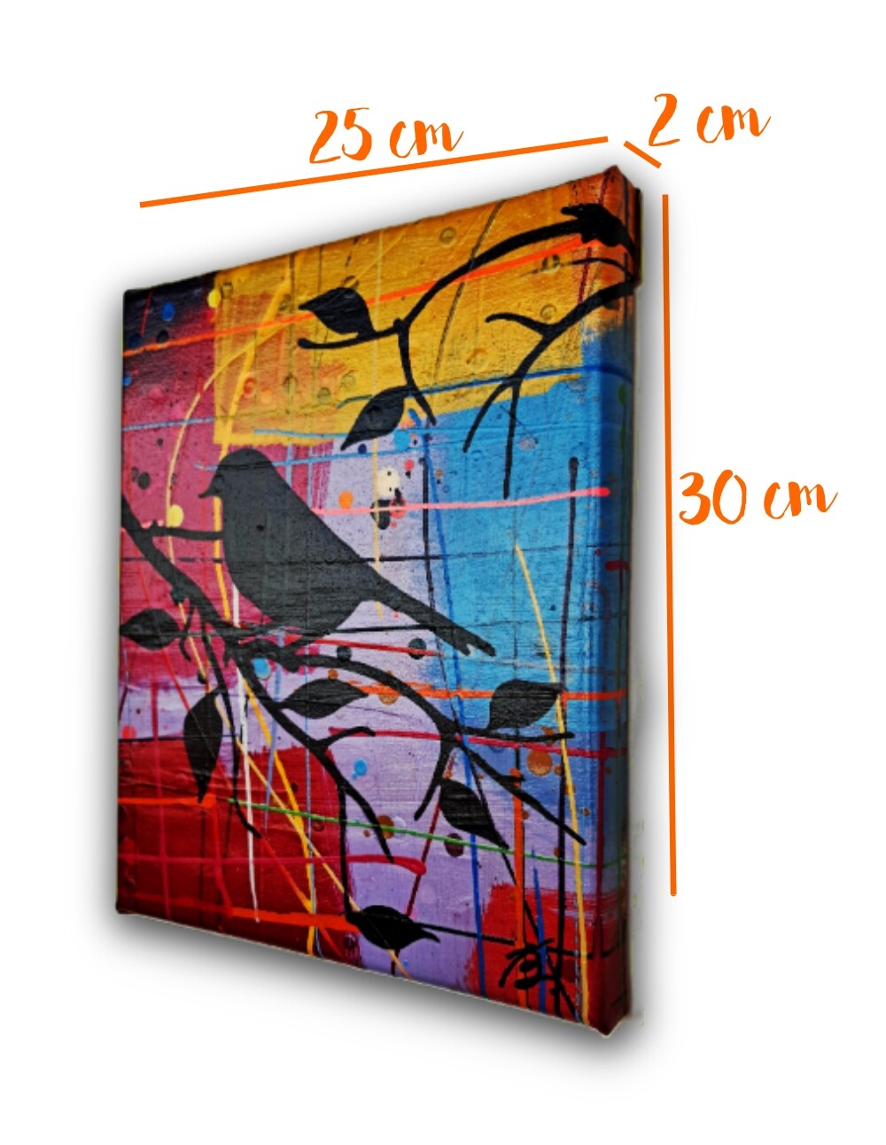 Quadro Decorativo em Acrílico Pintado a Mão Quadro Artesanal de