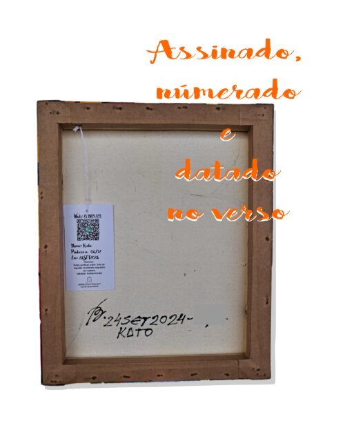 Mini Quadro com Gatinho Decorativo pintados a mão em acrílico